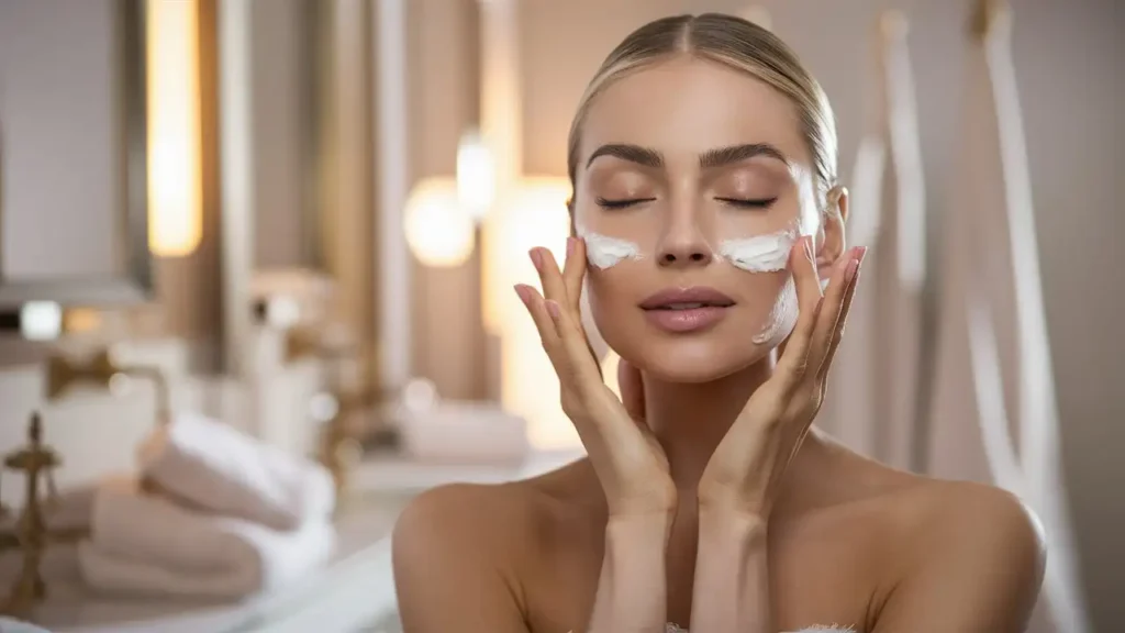 Piel Sensible: Guía Completa para un Cuidado Efectivo en 6 pasos 2 Mujer aplicándose crema hidratante