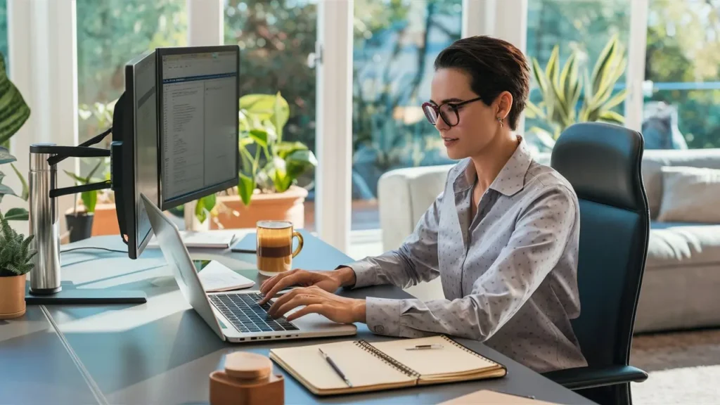 Curso Asistente Virtual: Impulsa tu Carrera. 3 Asistente virtual trabajando desde su casa